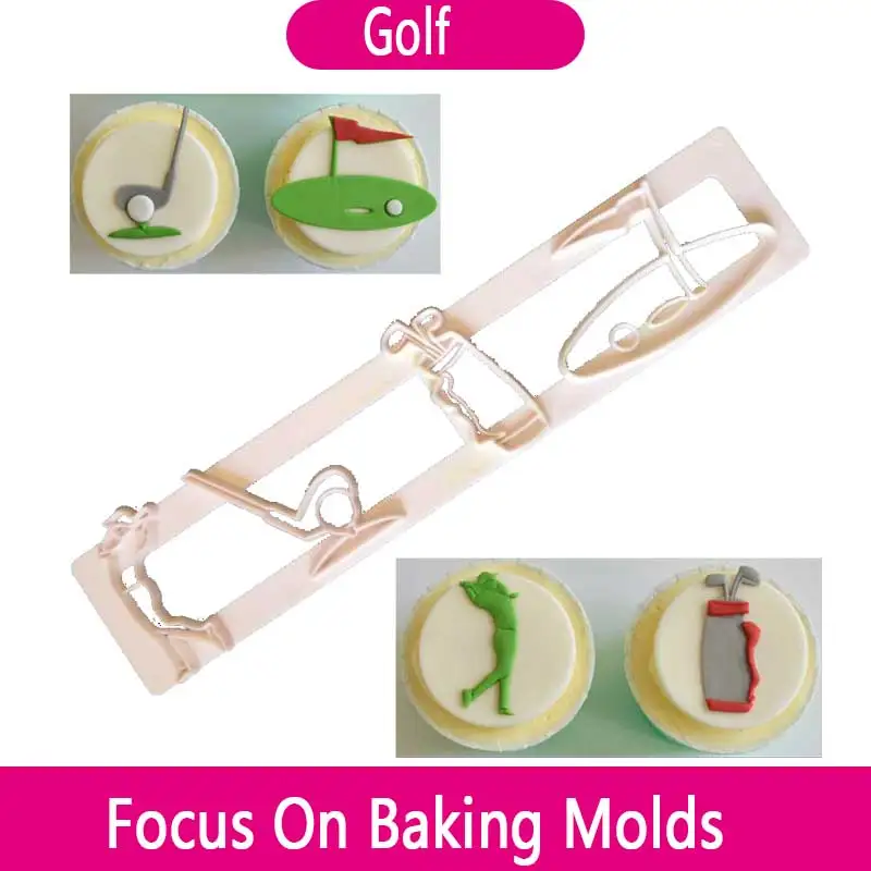 

Golf Rugby Chocolate Biscuits Fudge Decorating Tools Cake Mold Cream Cup Cookie Icing Piping Pastry Kitchen Baking Accessories