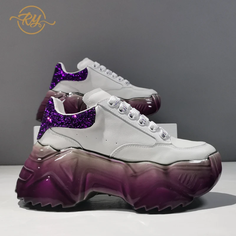 

RY-RELAA European women shoes Genuine Leather shoes for women sneakers 2022 springtime new style platform shoes ins white shoes
