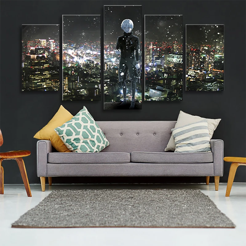 

Tokyo Boys Pictures 5 Pieces Wall Art Canvas Print Anime Poster Modern Modular Living Home Decor Teen Room Decor Painting