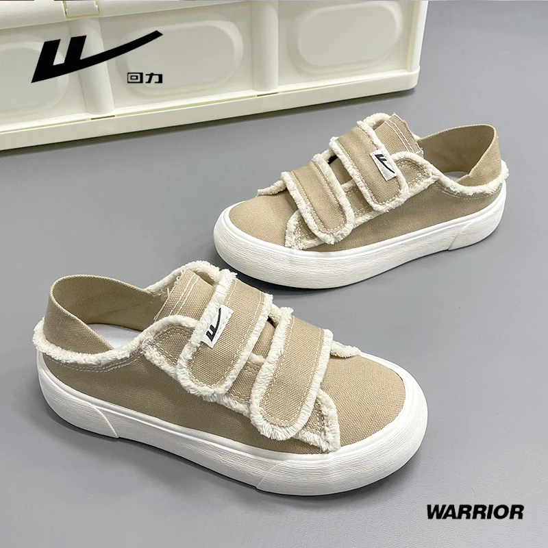 

Warrior Canvas Shoes For Women 2023 Summer Classics Casual Hook & Loop Flats Lazy Shoes Outdoors vibe Woman Slip-on Sneaker