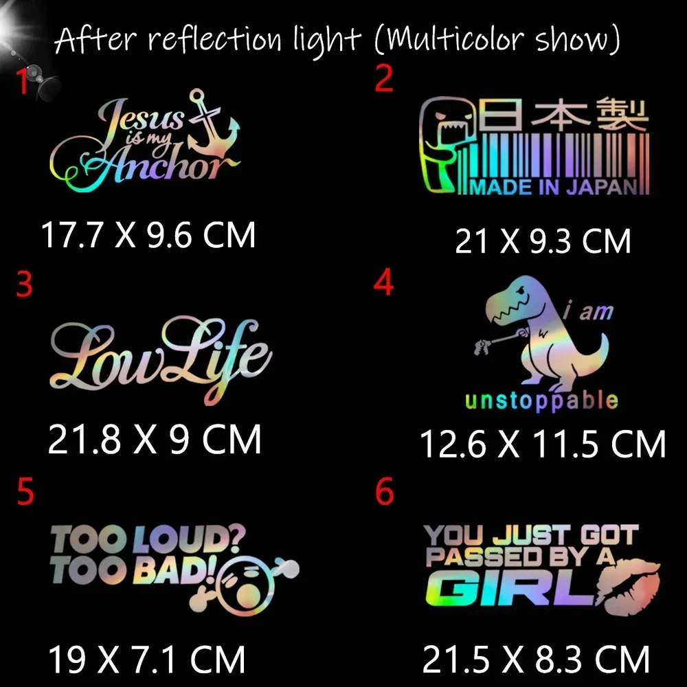 Лазерные светоотражающие наклейки JDM забавные аксессуары для автомобильного
