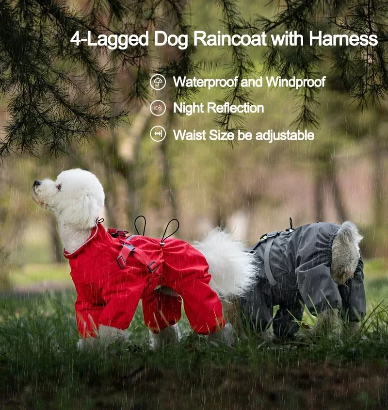 Плащ для всего тела маленьких и средних собак светоотражающая водонепроницаемая