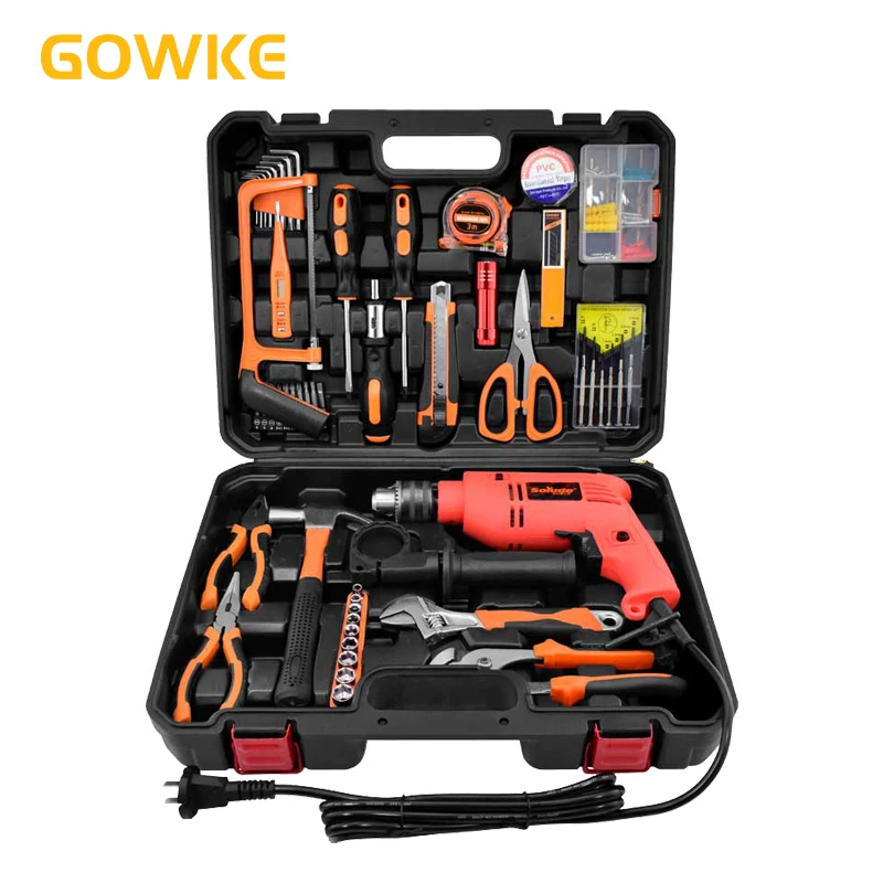 GOWKE 60Pcs Industrial Electric Drill Set Electric Pen Scissors Pliers Household Electric Drill  Electric Screwdriver Power Tool