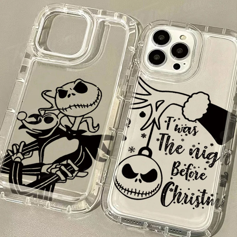 Disney Nightmare Before Christmas Clear Phone Case for OPPO Reno 7Z 8T 5 6 6Z 7 8 10 Pro Plus F9 F11 4G 5G Shockproof Cover