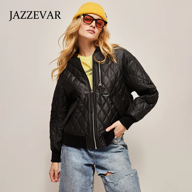 JAZZEVAR 2022 Winter Down Cotton Jacket Fashion for Women Aged Short Slim Clothes