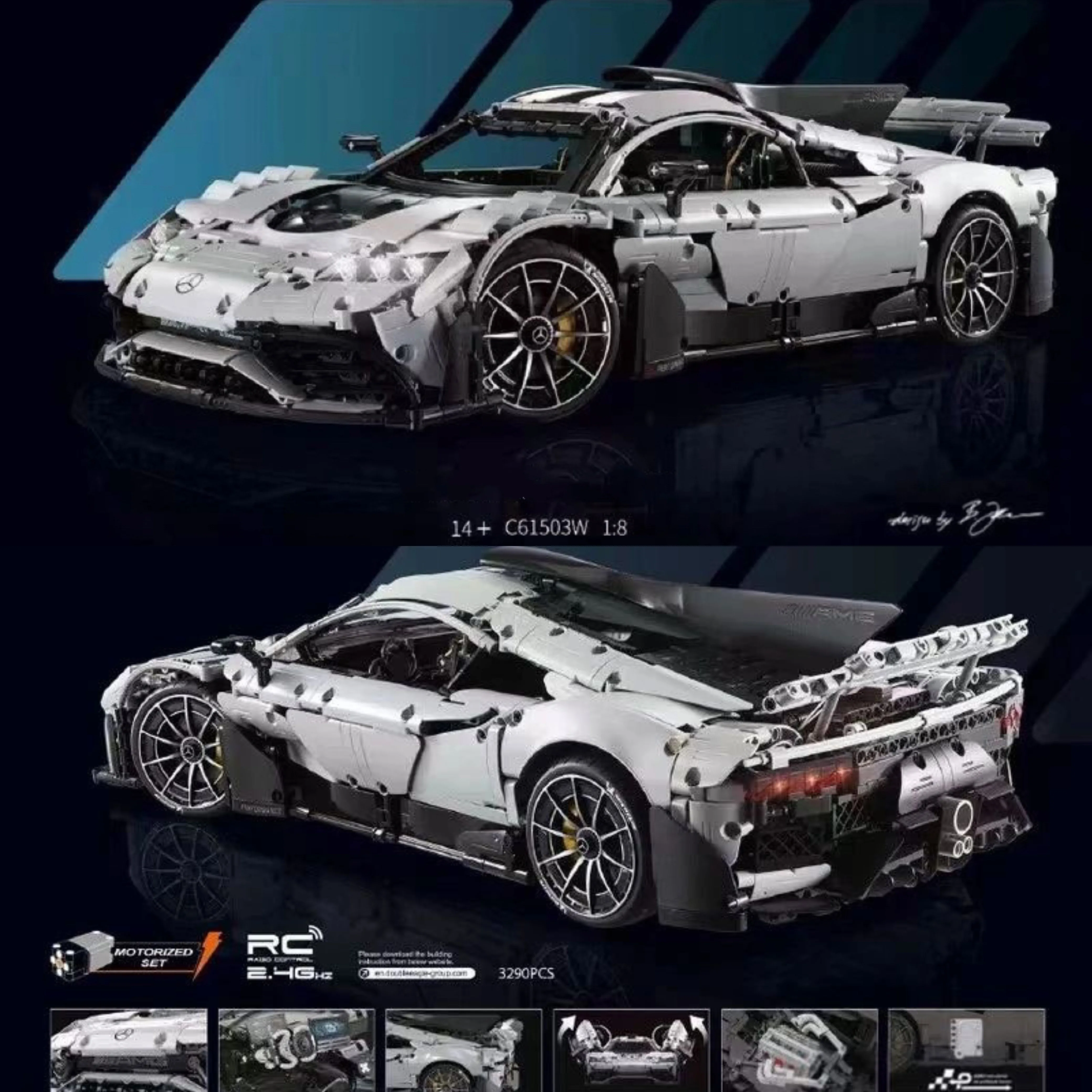 

CADA C61503 Master MOC Technical RC Classic Sports Car Building Blocks Bricks Model Toys for Boys Birthday Gift Set 3290pcs