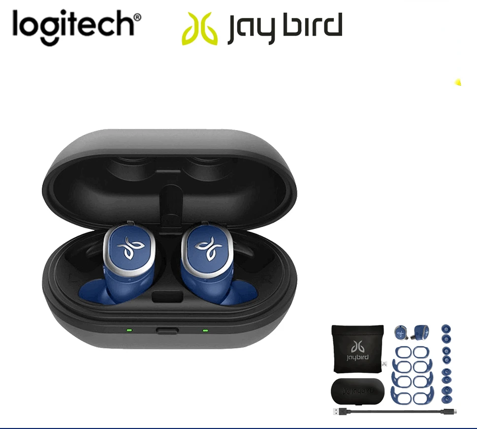 

Беспроводные Bluetooth-наушники Logitech JayBird RUN True, спортивные стереонаушники, водонепроницаемые наушники-вкладыши с шумоподавлением для бега