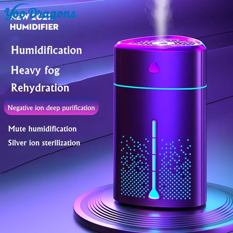 

1L Home Air Humidifier USB Ultrasonic Mist Maker 1000ML Heavy Fog Aroma Diffuser Umidificador Aromatherapy Humidifiers Diffusers