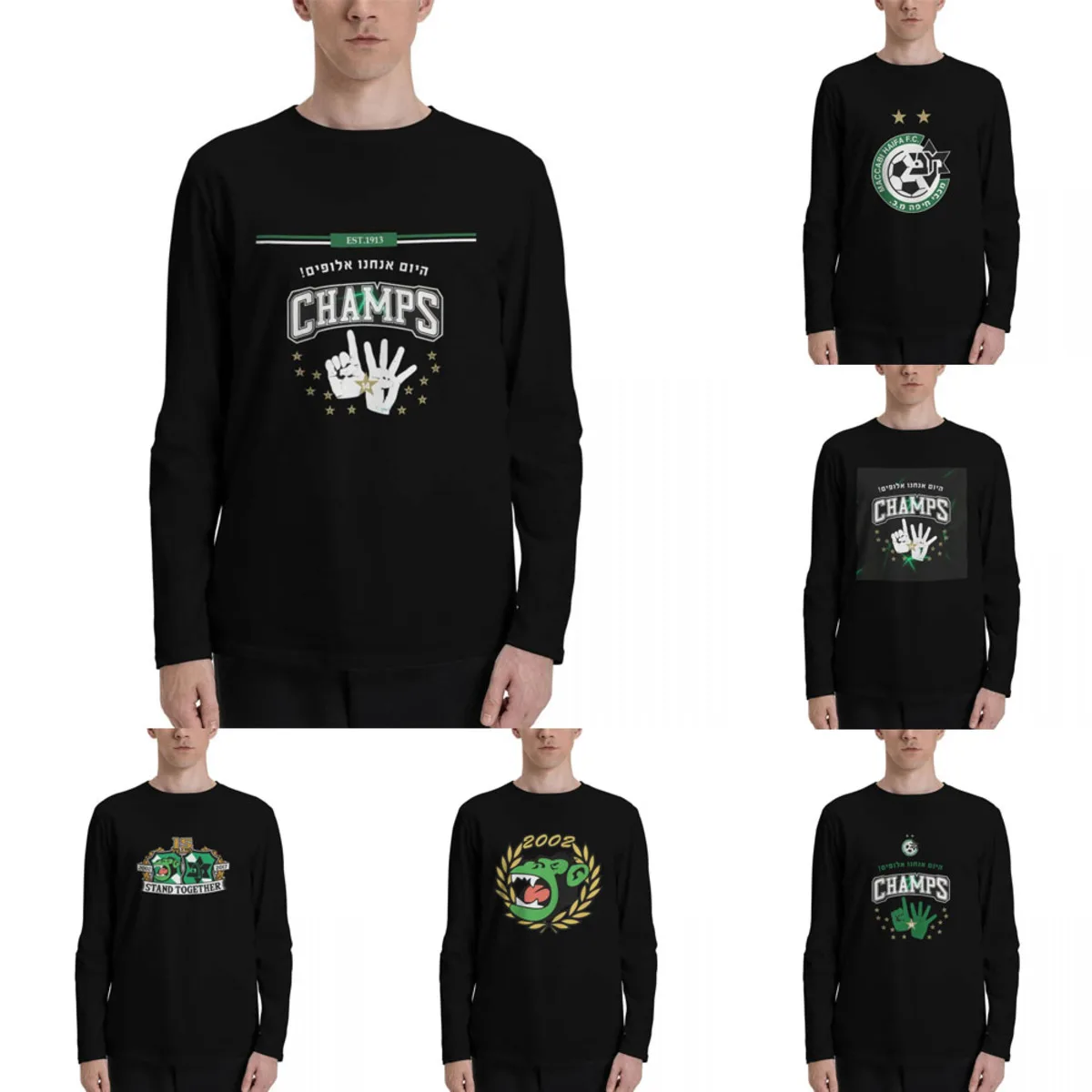 

Maccabi Haifa Men's Long Sleeve Crew Neck T-Shirt, Men's Sweatshirt