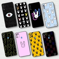 anime bad bunny case for samsung galaxy a50 a10 m31 a70 a30 a20e a40 a10s m30s m51 f42 5g black soft phone cover