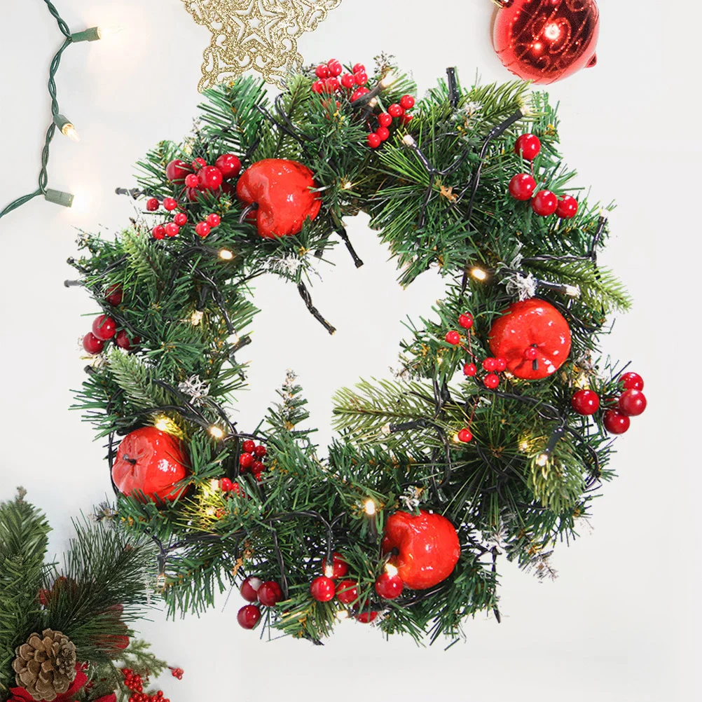 

1 Set Wreath Xmas Wreath Wall Hanging Christmas Door Wreath Christmas Wreath Decor Front Door Decor Red Green Wreath