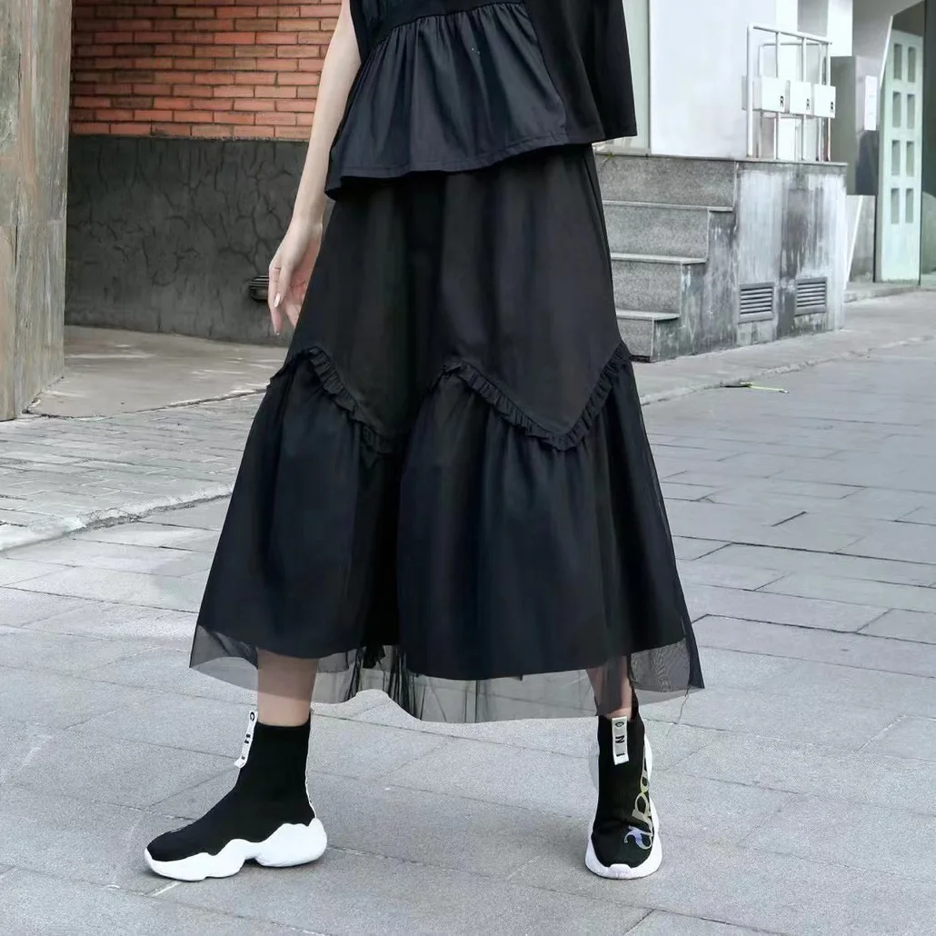 

SuperAen Spring/summer 2022 New Design Patchwork Gauze High Waist Slim A-line Casual Skirts Womens