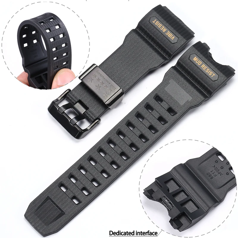 Фото Красочные аксессуары для часов из смолы, подходящие для Casio GWG-1000, ремешок для ремонта, мужской спортивный водонепроницаемый резиновый ремешок для часов №4