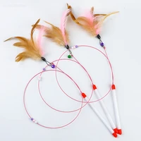 cat toys classic funny cat stick wire feather resistant to bite funny cat stick pet cat toy supplies replaceable head steel wire