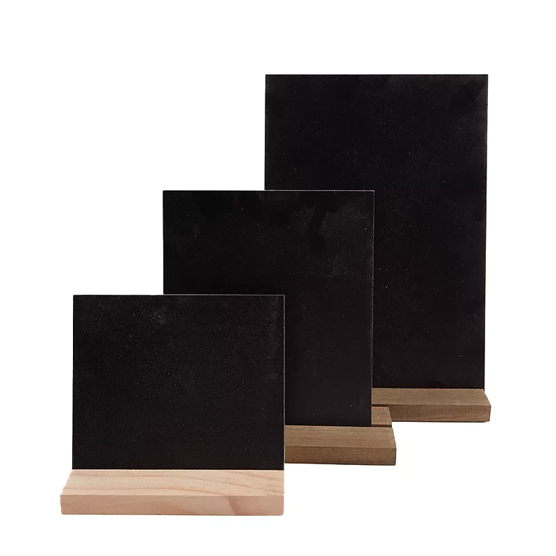 

Message Board Display Sign Wooden Base Price Tag Black Chalkboards Memo Bar