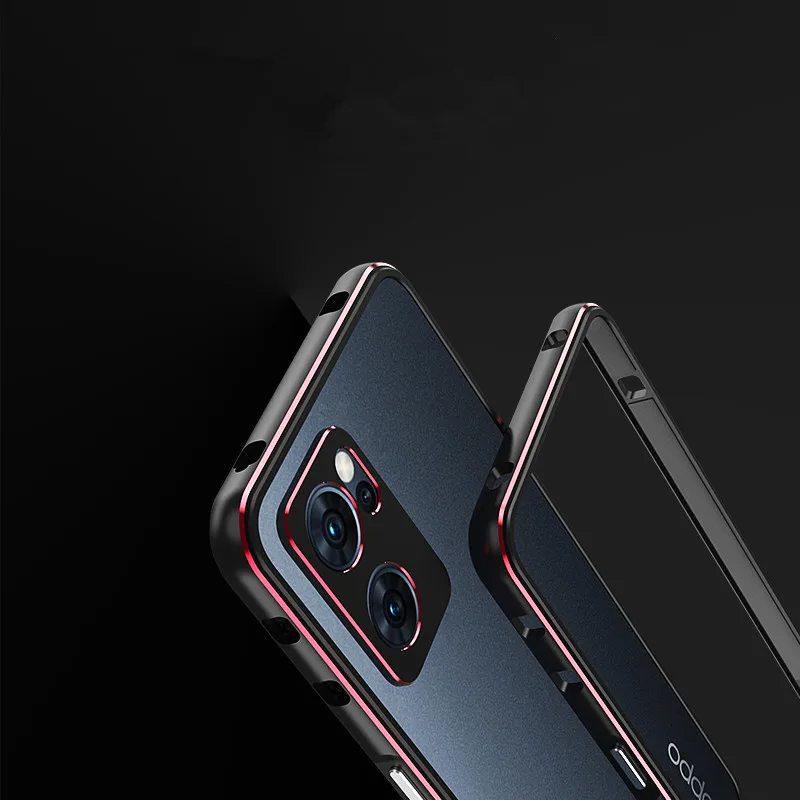 Bumper Case+Camera Protector For Oppo Reno 4 5 6 7 Pro Find X2 Metal Gaming Cover