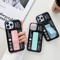 luxury wrist strap holder shockproof phone case for iphone 13 12 11 pro max colorful metal camera rim pc tpu cover bumper fundas