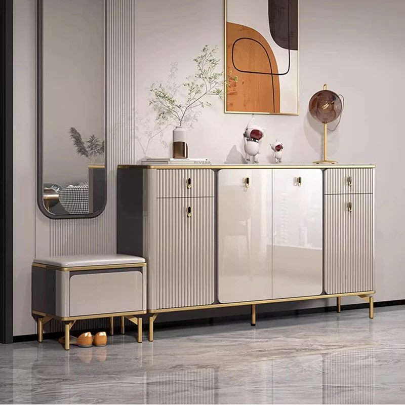 Обувной шкаф для гостиной деревянный с сиденьем прихожей система хранения обуви