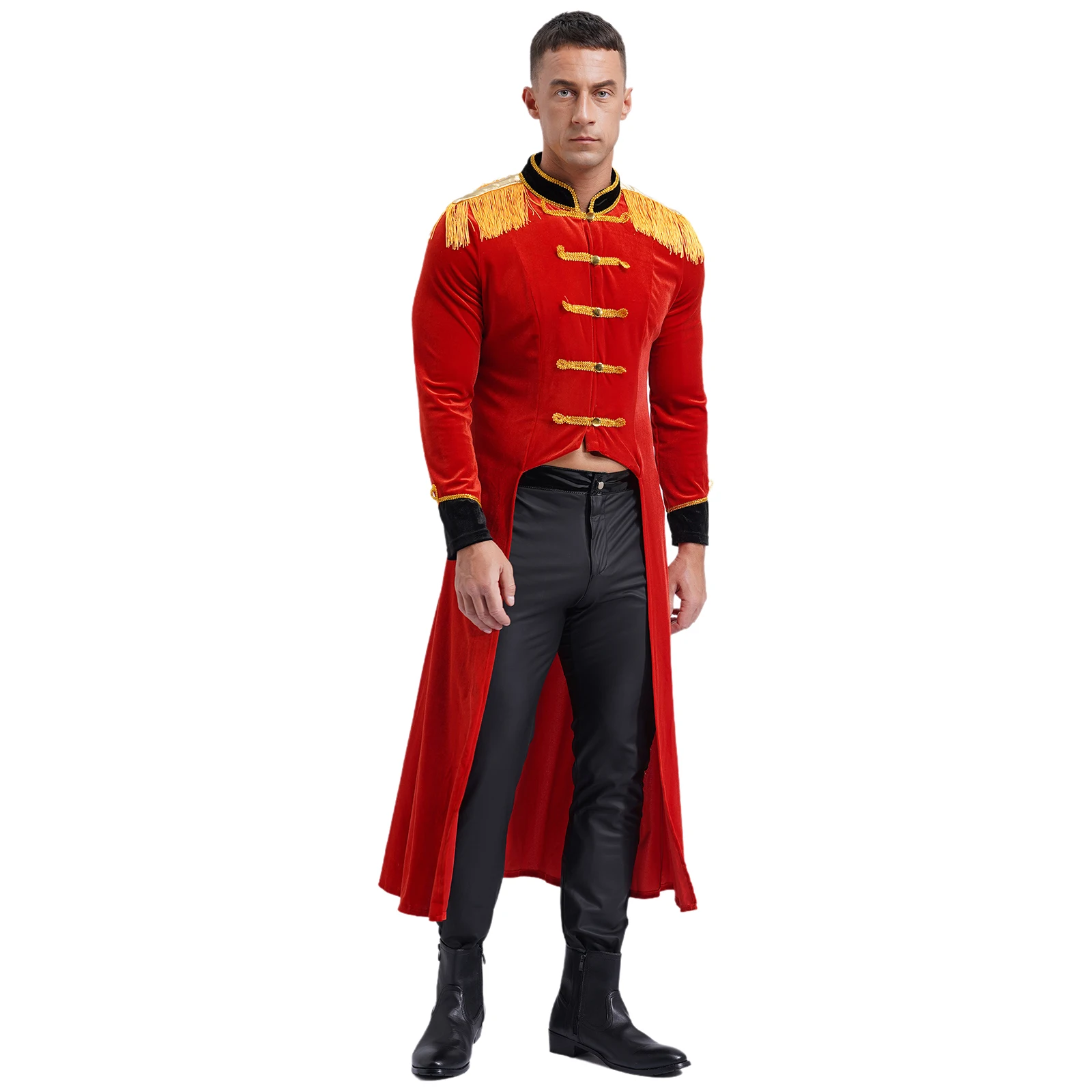 Мужской костюм для косплея в стиле цирк Ringmaster бархатная куртка с длинными
