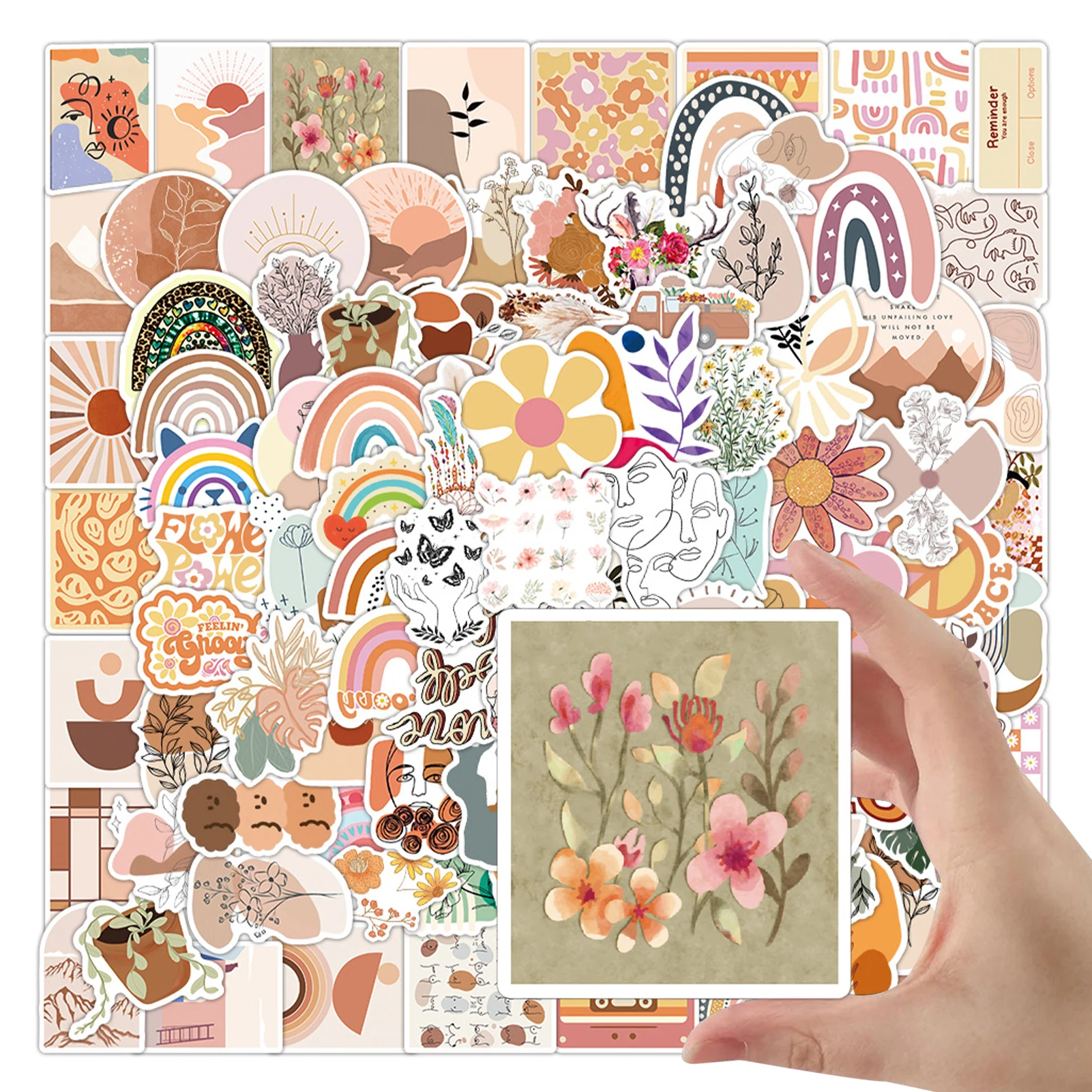 

100pcs Waterproof Aesthetic Stickers Phone Scrapbook Laptop Girls Kids Vintage Graffiti Skateboard Suitcase Cute Car Motorcycle