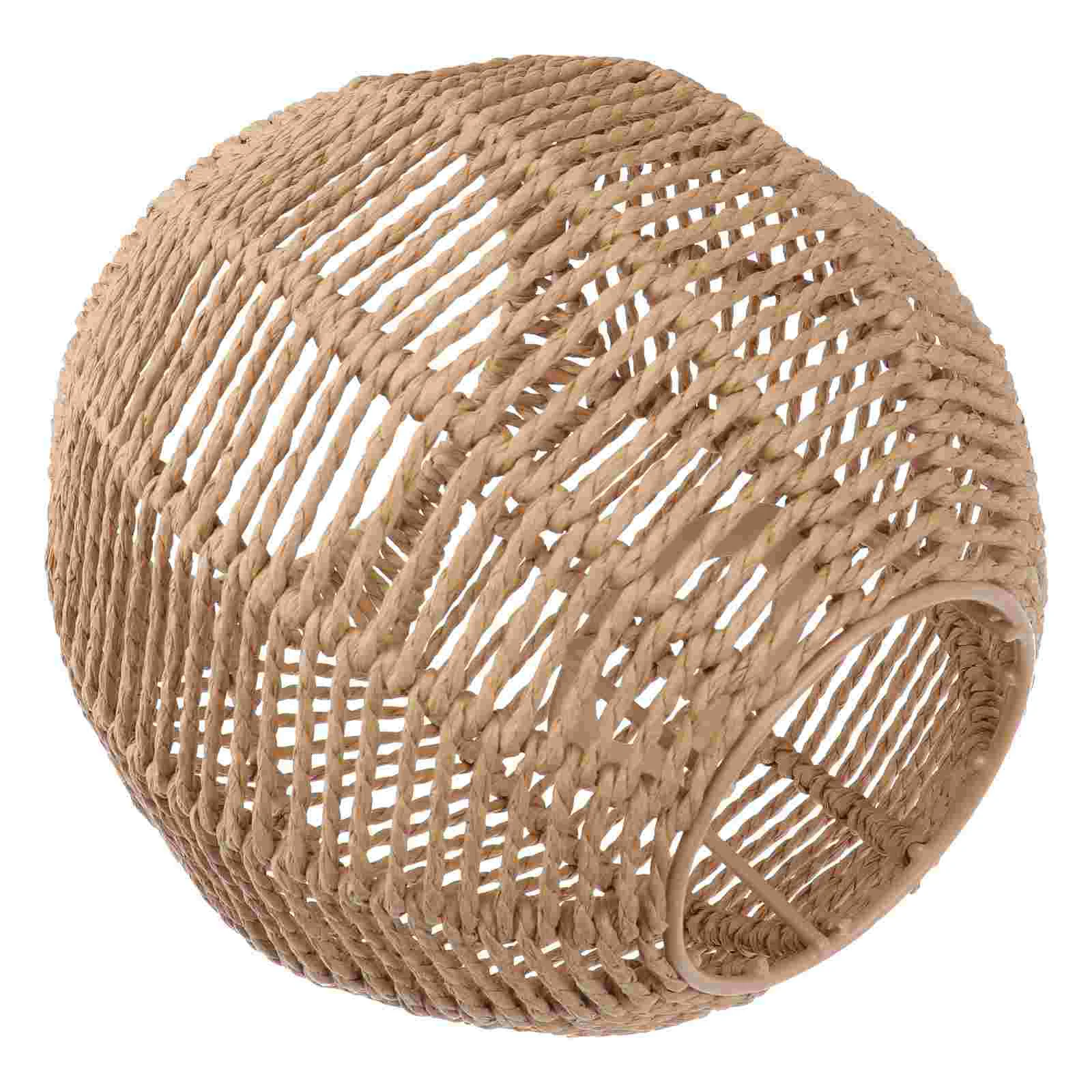 

Lamp Shade Lampshade Light Rattan Woven Cover Ceiling Pendant Wicker Chandelier Shades Fixture Hanging Rusticlights Rope Bulb