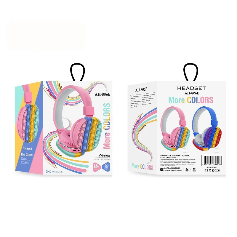 2021 Headphone Fidget Toy Decompression попит Creative Silicone Headset Toy Fidget Wireless Headphone Toy Tie Dye Headphone enlarge