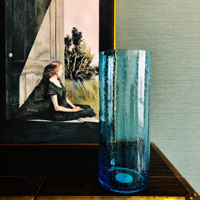 Искусственное дутое стекло оригинальный синий материал эстетически приятная