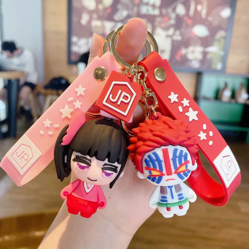 

2021 New Anime TV Demon Slayer Keychain Brinco Blade of Ghost Key Chains Choker Kamad Car Bag KeyRing Jewelry for Children Gifts