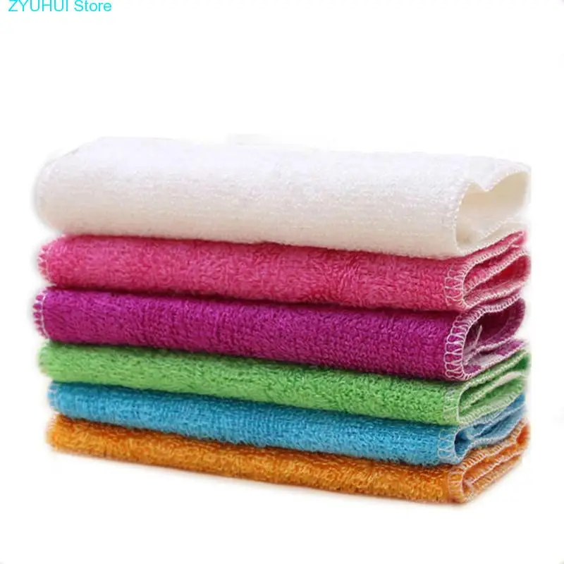

5pcs 100% Pure Bamboo Fibre Dish Cloth Oilproof Non-sticking Double-deck Waste-absorbing Thickening Kitchen Cleaning Cloth