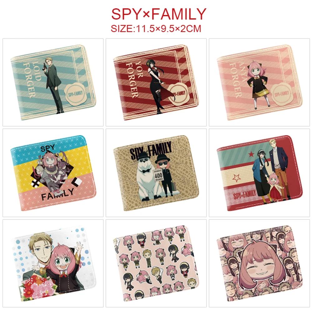 

Кошелек SPY×FAMILY кожаный двойного сложения для молодых мужчин и женщин, повседневный бумажник из искусственной кожи с кармашком для мелочи и ...