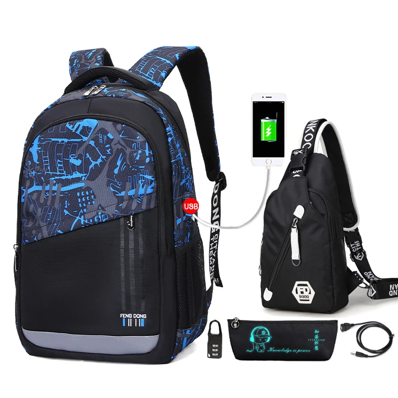 Florescent Kids School Backpack Boys Waterproof Durable School Bags for Boy High School Students Bookbag Mochilas Escolares