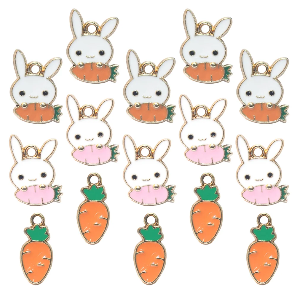 

Charms Bunny Rabbit Statue Pendants Decorations Figurines Easter Animal Necklace Jewelry Keychain Toy Mini Miniature Earring