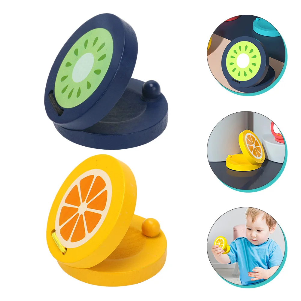

2pcs Early Education Finger Castanets Rhythm Toys Castanet Musical Instruments for Kids