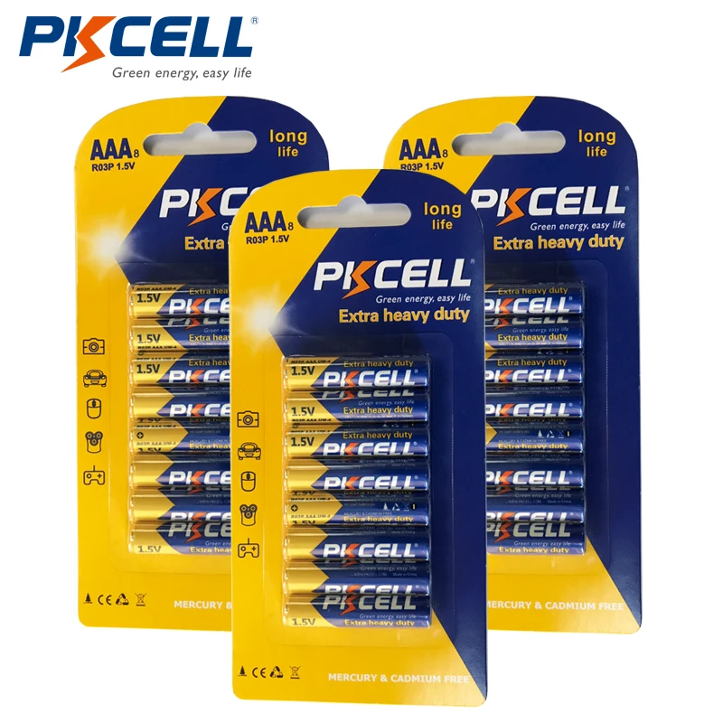 

Аккумуляторы PKCELL AAA сверхмощные, 1,5 в, R03P, 24 шт.