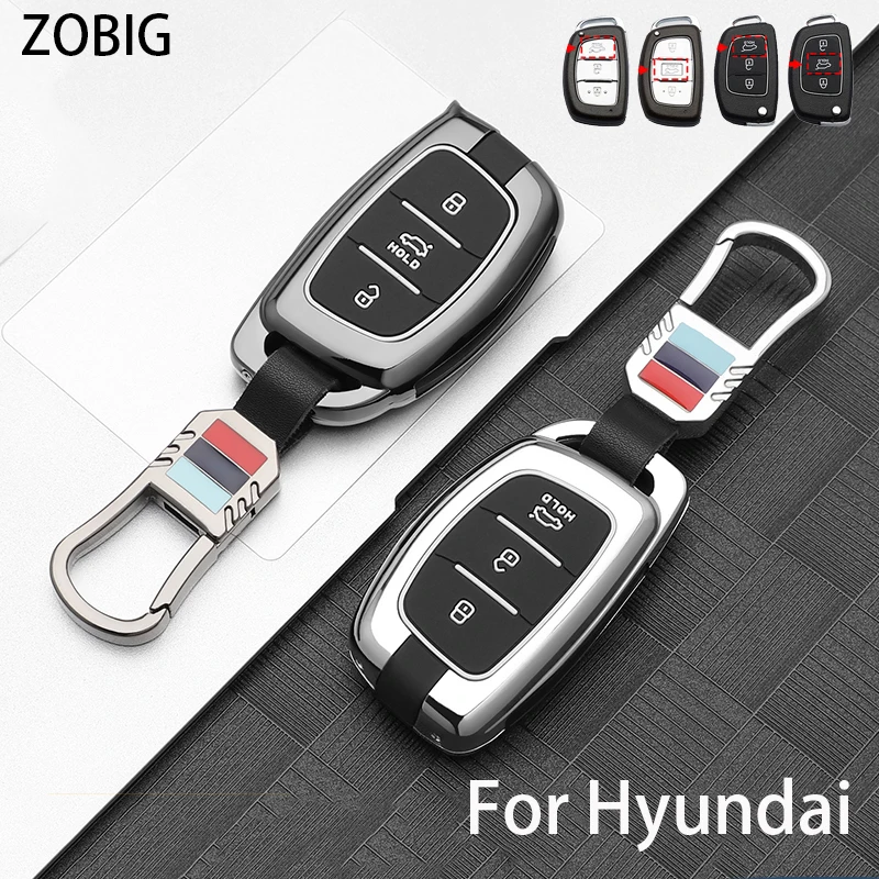 

ZOBIG for Hyundai zinc alloy Smart Key Fob Case with Key Hyundai Tucson Avante i10 i20 i30 HB20 IX25 IX35 IX45 Mistra Elantra