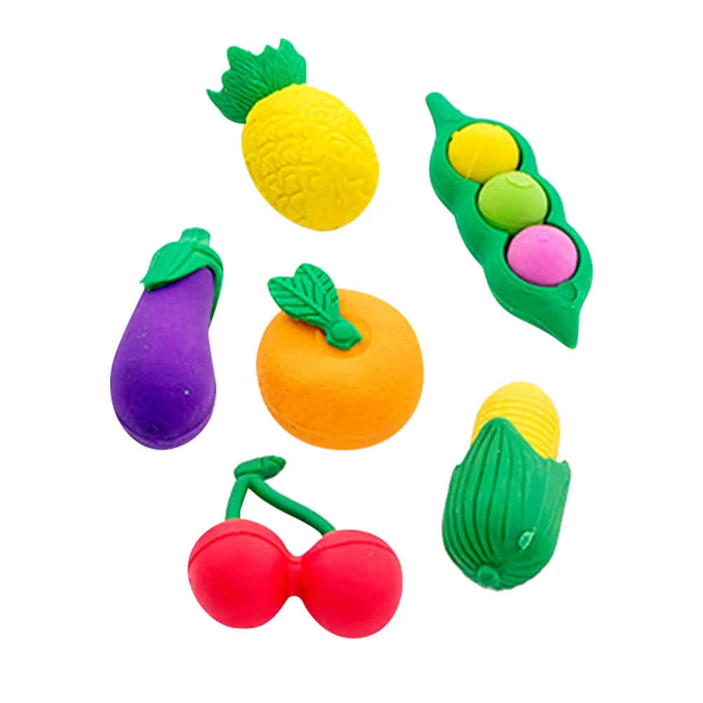 

4 Sets of Fruits Elements Erasers Lovely Cartoon Erasers Toddlers Erasers Stationery
