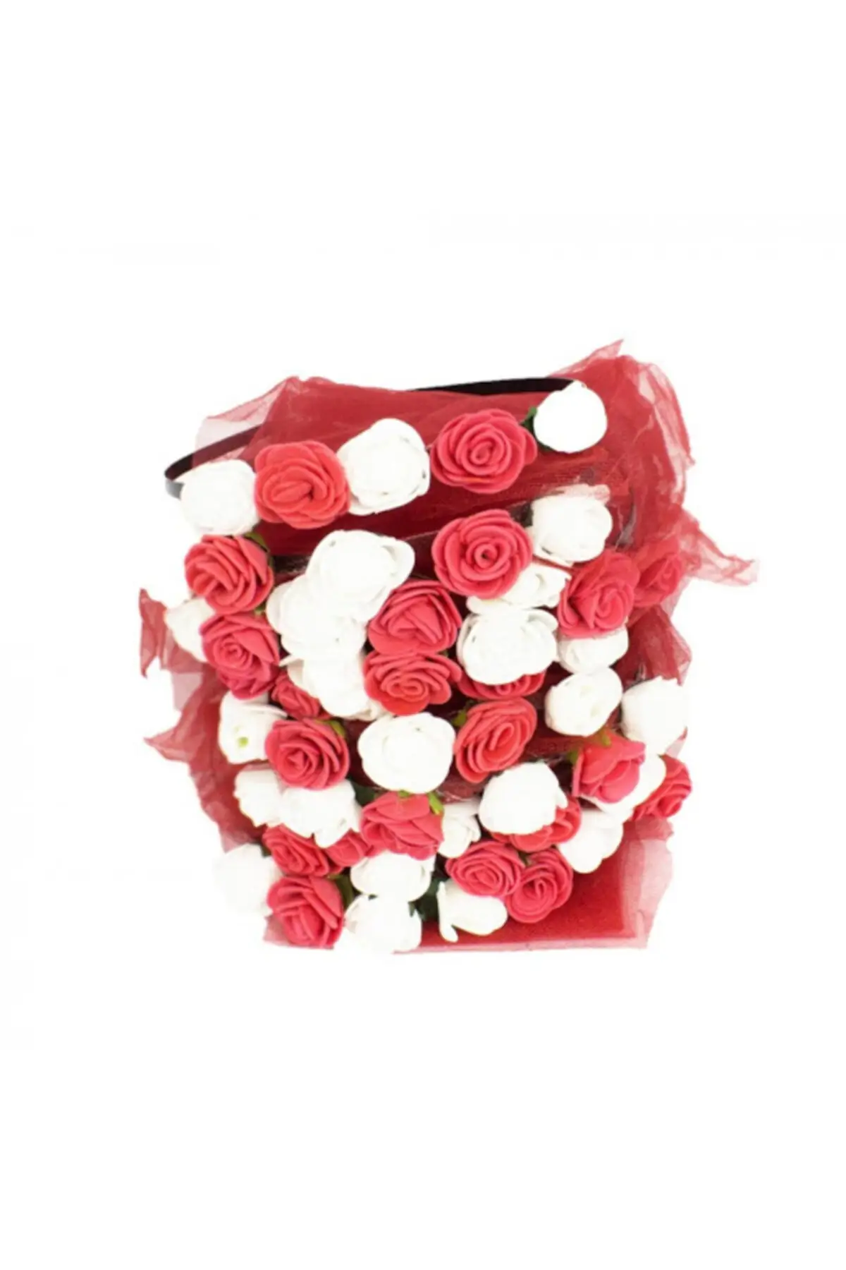 

Red White Bridesmaid Crown henna Crown 10 Pcs henna bride veil welon