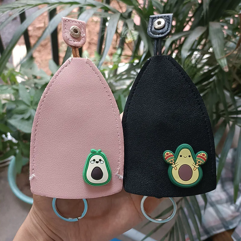 

Cute Avocado Unisex Pull Type Key Bag PU Leather Key Wallets Housekeepers Car Holder Case New Leather Keychain Pouch