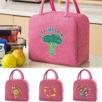 canvas thermal lunch box bags for children cooler pack print travel picnic women handbag nurse work food organizer insulated bag