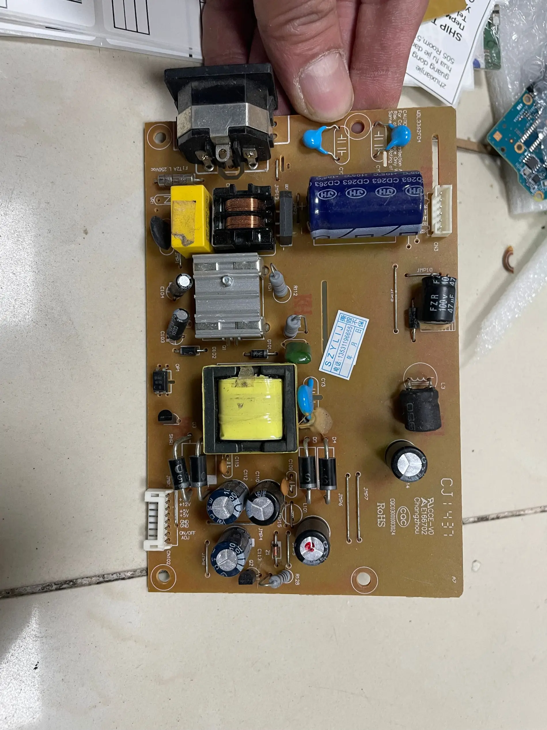 TDY-19E81B LM1980W плата питания WDL3362F01 CQC03001003024