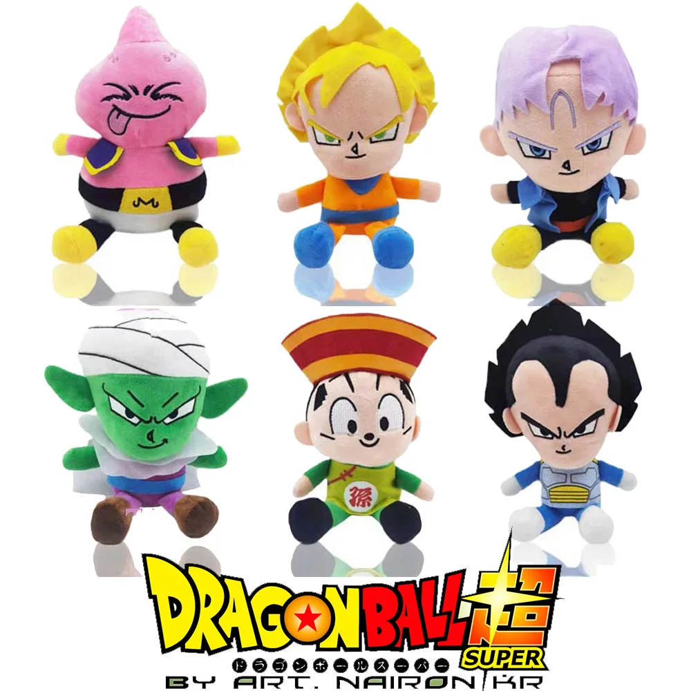

Bandai Cartoon Anime Kawaii Dragon Ball Son Goku Super Saiyan Pillow Plush Toys Soft Stuffed Plushie Dolls Decor for Kids Gifts