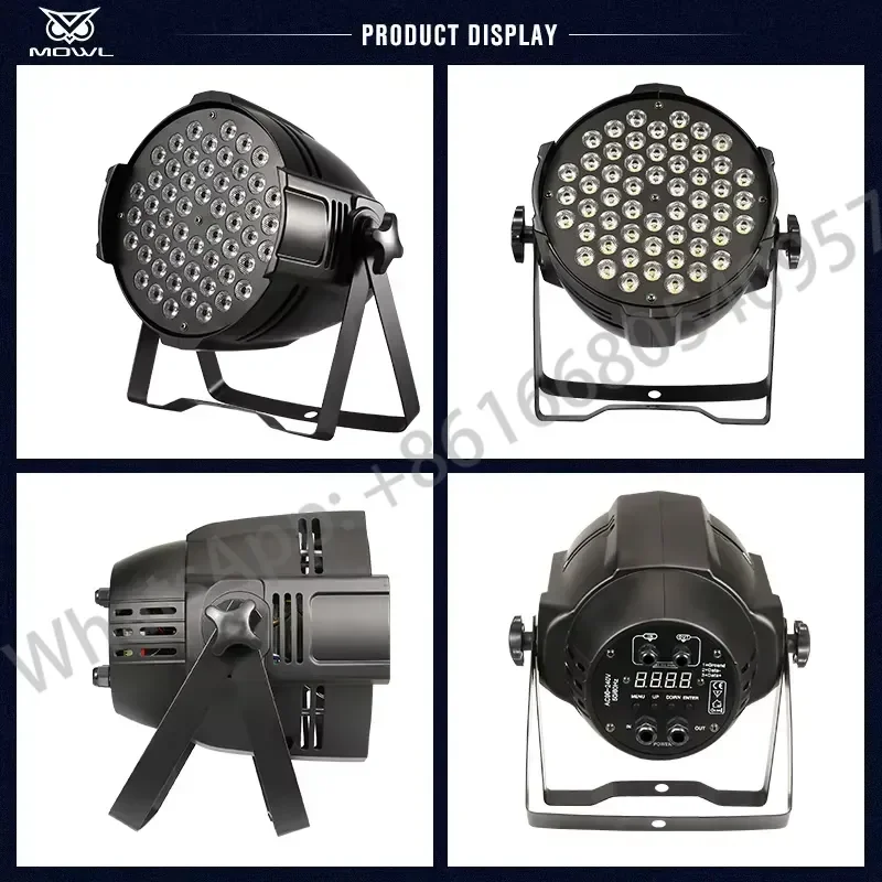 Фото Светодиодный сценический прожектор MOWL 54*3W RGB 3-в-1 DMX512 с звуковой активацией, 54 светодиода, PAR-прожектор №5