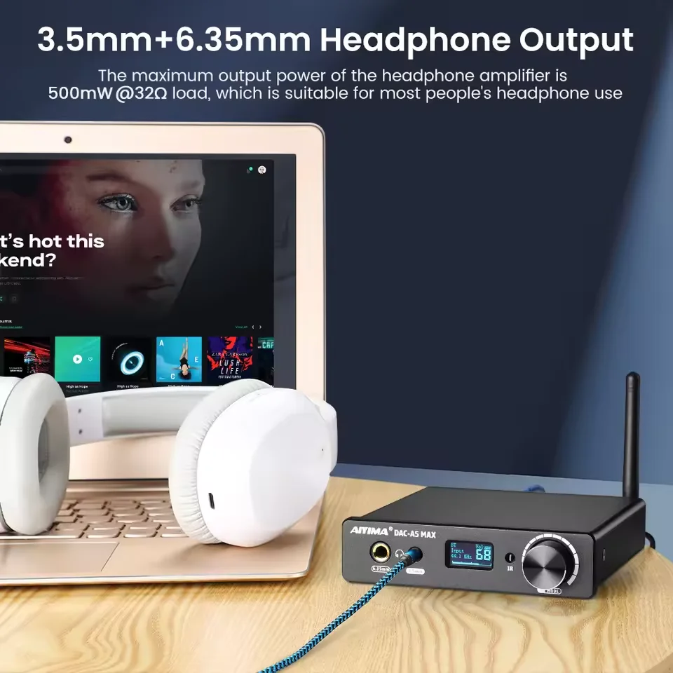 Фото Аудио-ЦАП AYM-19 A5 MAX с Bluetooth-декодером, USB-декодером ES9018, усилителем для наушников, поддержкой APTX LDAC, DSD256, PCM384 №5