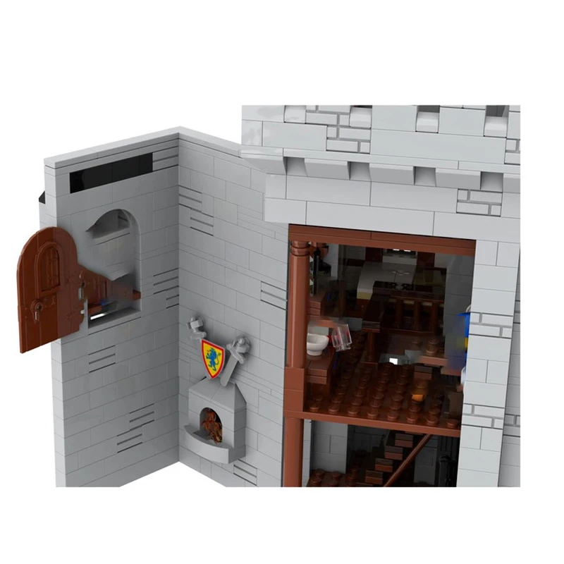 MOC изготовленная на заказ игрушка из строительных блоков, мини-модель замка, средневековый рыцарь льва, 1173 шт., креативный набор игрушек для сборки, подарок на праздник (art.: 3920cc6fb96ae) - 3920cc6fb96ae