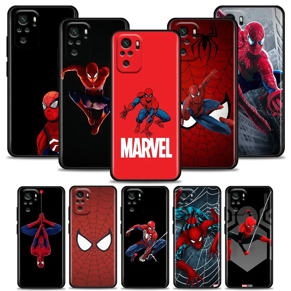 

Marvel Phone Case for Redmi 10 9 9A 9C 9i K60 K30 K40 Plus Note 10 11 Pro (India) Case Soft Silicone Cover Marvel Spiderman