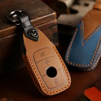 leather full cover new abs car key case shell for mercedes benz 2017 e class w213 2018 s class c class auto accessories
