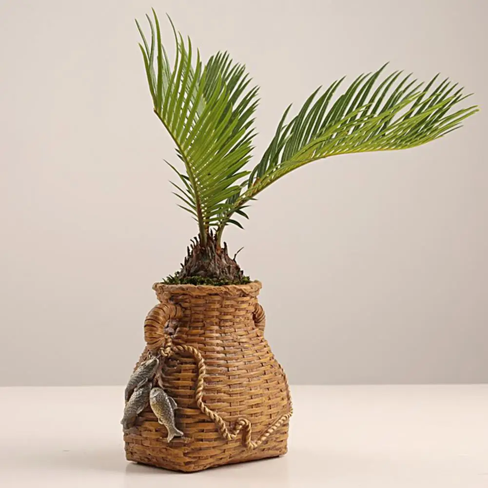 

Милый садовый горшок, орнамент из смолы, изысканный офисный садовый горшок, украшение, художественный горшок для творчества, домашний цвето...