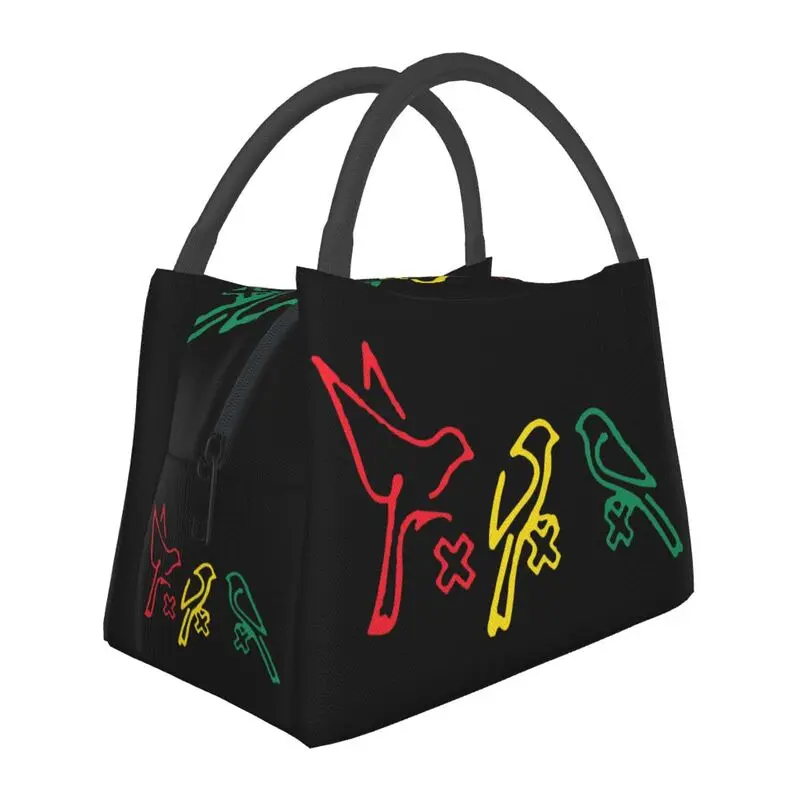

Ajax Bob Marley Insulated Lunch Bags for Women Amsterdam 3 Little Birds Portable Cooler Thermal Bento Box Work Travel