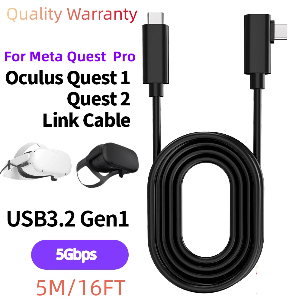 

Quality Warranty 16FT 13FT 10FT USB Cable Tipo C for Oculus Quest Pro Quest 2 Charging Cable Type C USB3 for Pico Neo 4 VR