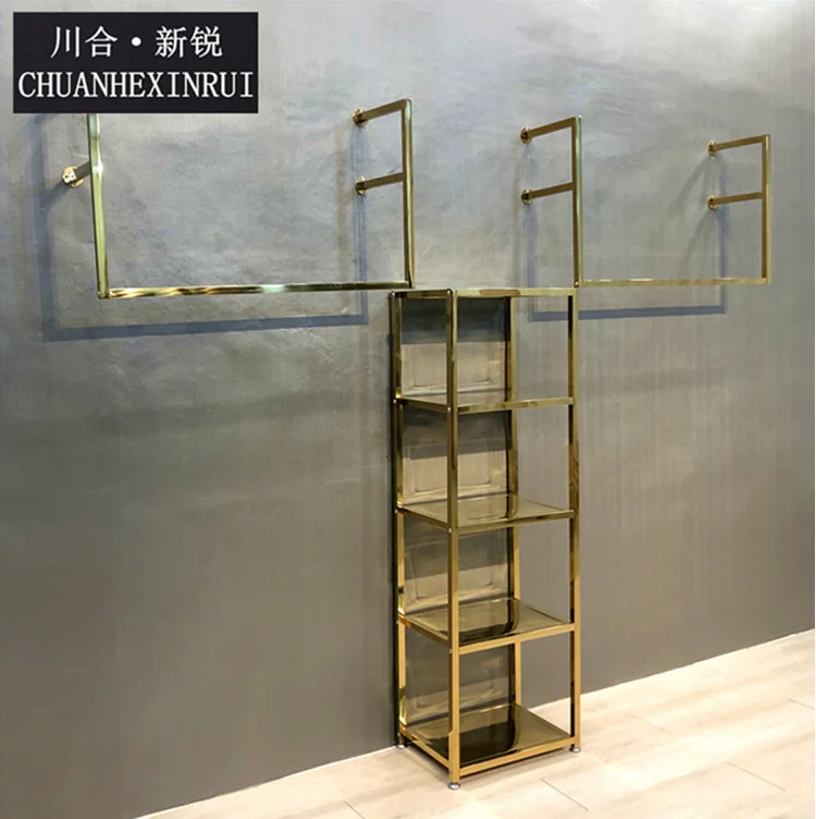 Подвесная квадратная Вешалка из нержавеющей стали и титана для женской одежды